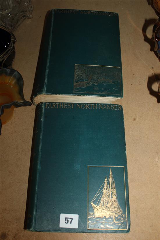 Nansen (F), Farthest North, 2 vols, Constable & Co, 1897, gilt-tooled green cloth